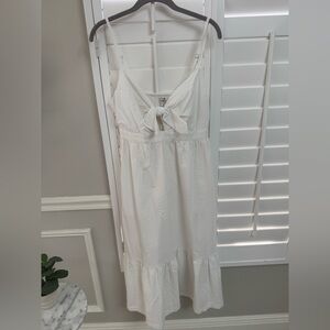 J. Crew White Sear Sucker Maxi Dress with Bow - New with tags!
